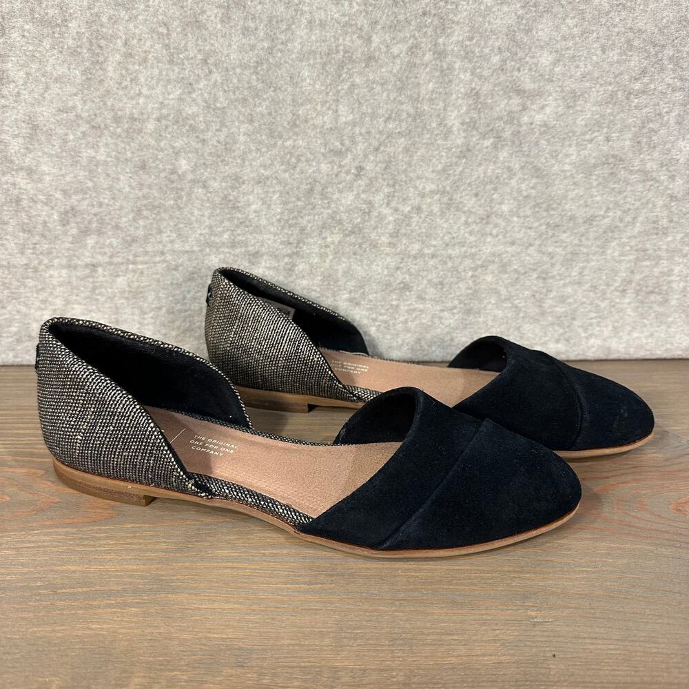 Toms - Jutti D’Orsay - nWomen's Size 7 W Black Suede With Textile Flats Shoes